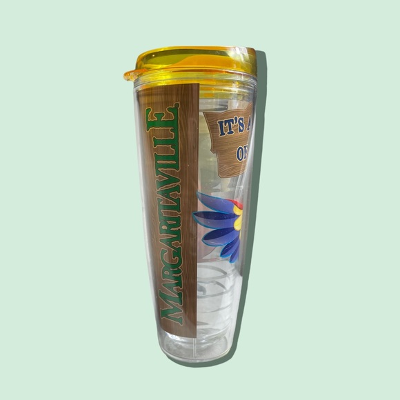 Margaritaville It’s A State Of Mind 26 oz Insulated Tumbler Parrot Clear Yellow - Picture 3 of 6